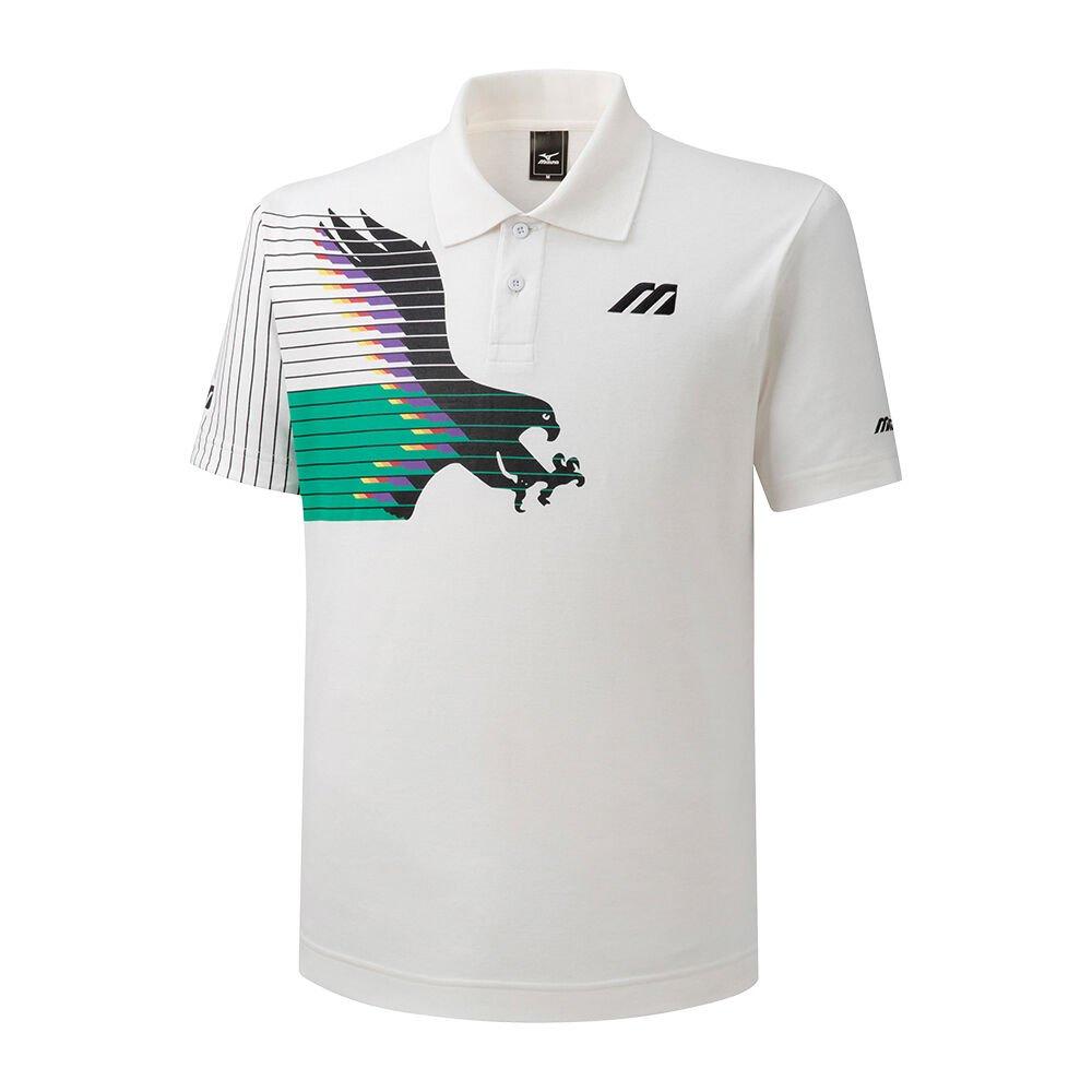 Men's Mizuno T-Shirts White Archive Polo Apparel - White